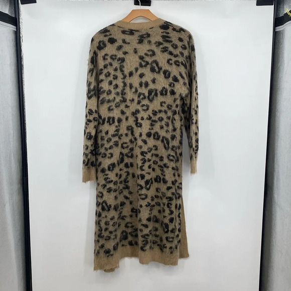 Fab'rik Duster Cardigan Womens Small Tan Black Animal Print Leopard Oversized - Picture 5 of 7